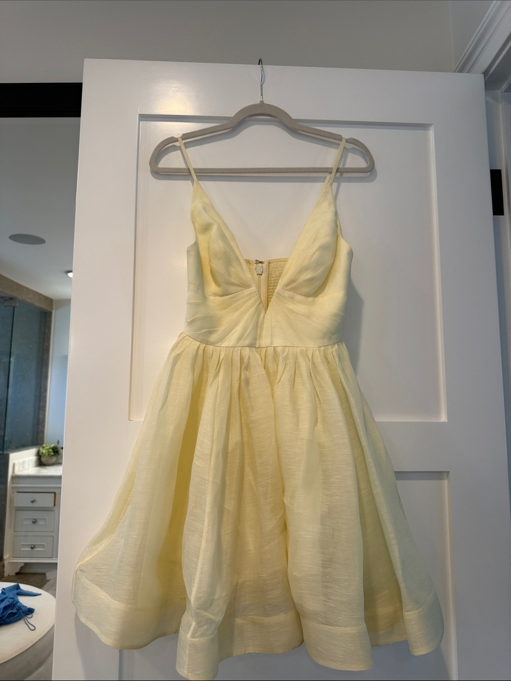 Zimmermann Pale Yellow Spaghetti-Strap Party Dress